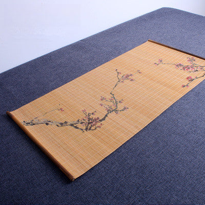 Bamboo Tea Mat Set - Waterproof 3D Printed Chinese Design (3 Sizes: 10x46cm/30x60cm/30x135cm, 6 Patterns)