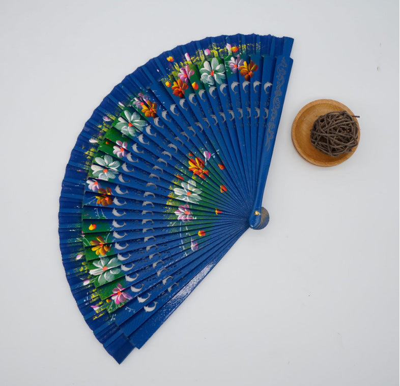 Elegant Spanish Plain Folding Fan - Wooden Dance Performance Prop