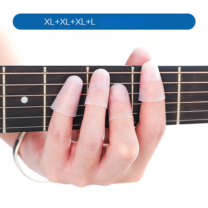 Silicone Guitar Finger Protectors - 0.25mm Thin Left-Hand Pads for Guitar/Ukulele