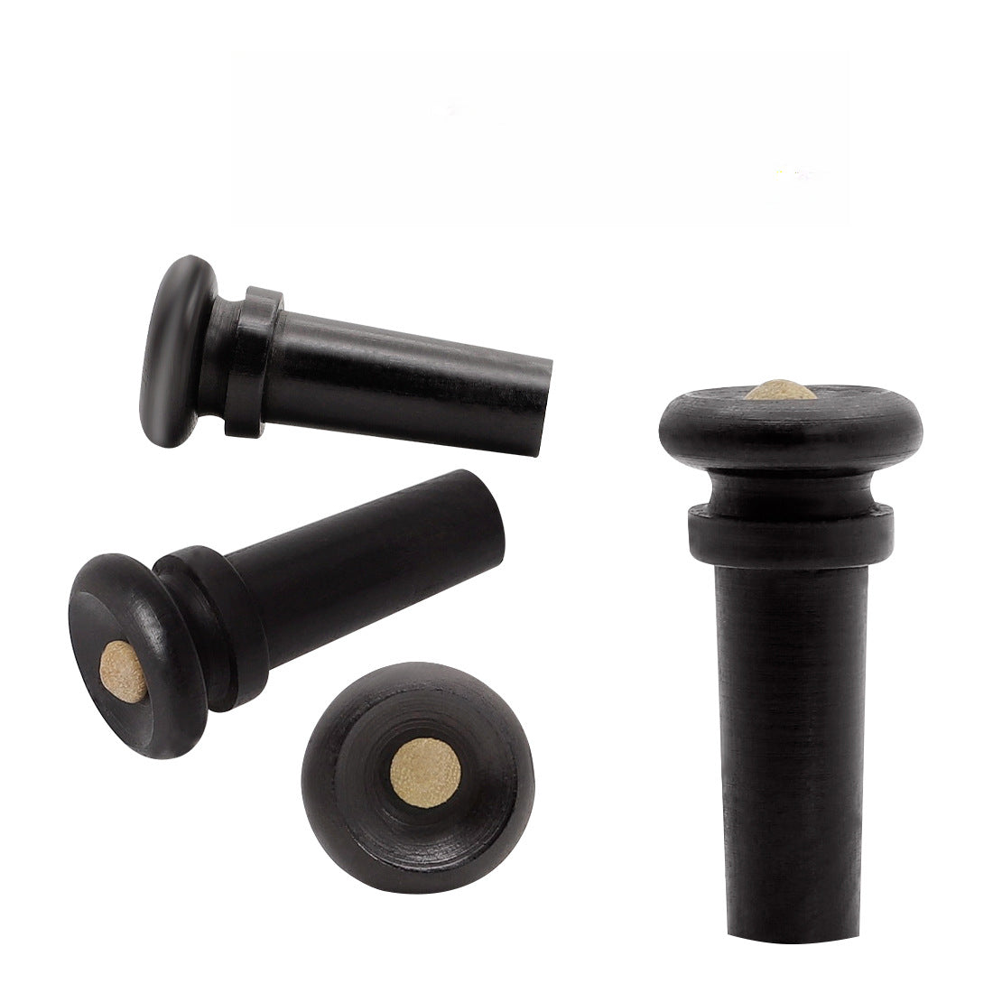 Elegant 4/4 Violin Fittings Set - Ebony with Boxwood Inlay Tailpiece, Pegs, Endpin, and Chin Rest