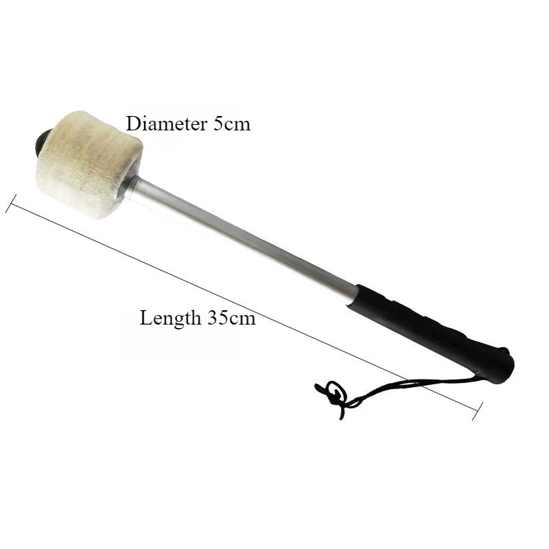 Bass Drum Mallet - Stainless Steel/Aluminum Shaft with White Felt Head (30cm/35cm)