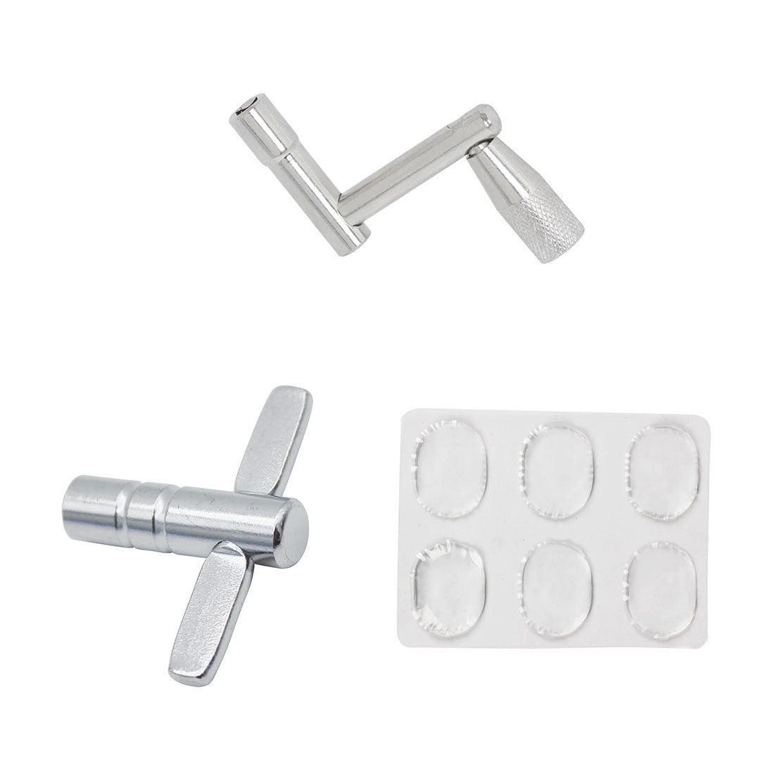 Drum Kit Accessories 3-Piece Set - Snare Drum Mute Pads (6pcs), Drum Key, and Z-Shaped Wrench