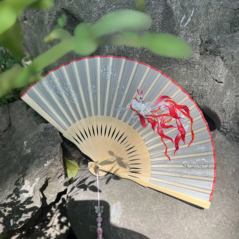 Elegant Suzhou Embroidered Folding Fan - Traditional Ancient Style Handheld Fan
