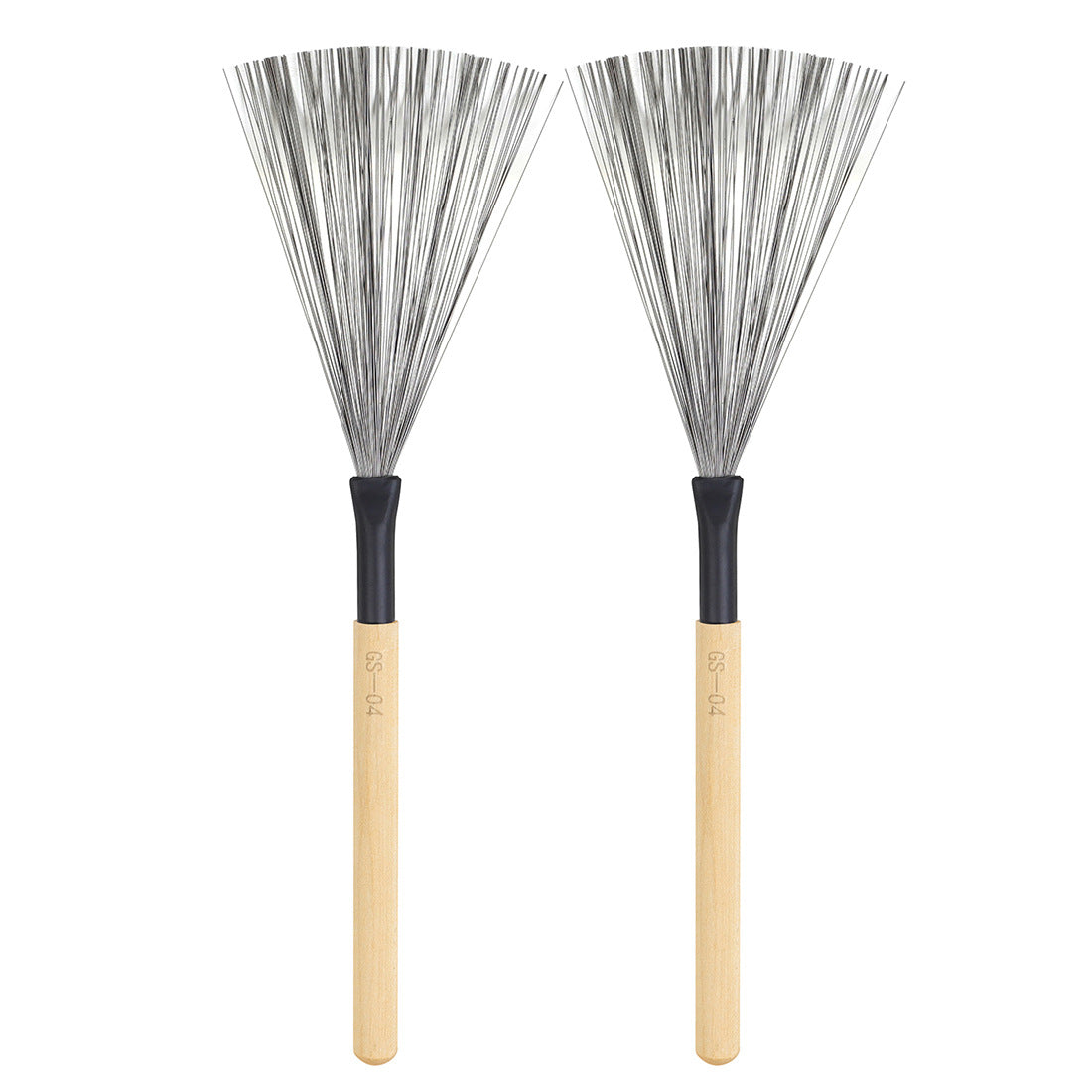 High Carbon Steel Drum Brushes with Maple Wood Handle – 5-Color Durable Percussion Brushes for Cajon, Drums & More