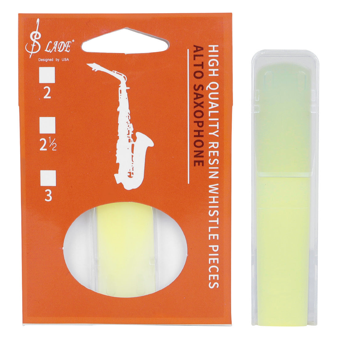 2.5 Strength Resin Saxophone/Clarinet Reeds – Pre-Cut No-Trimmings Reeds 3-Color Pack (Black/White/Yellow) – Weatherproof Synthetic Reeds