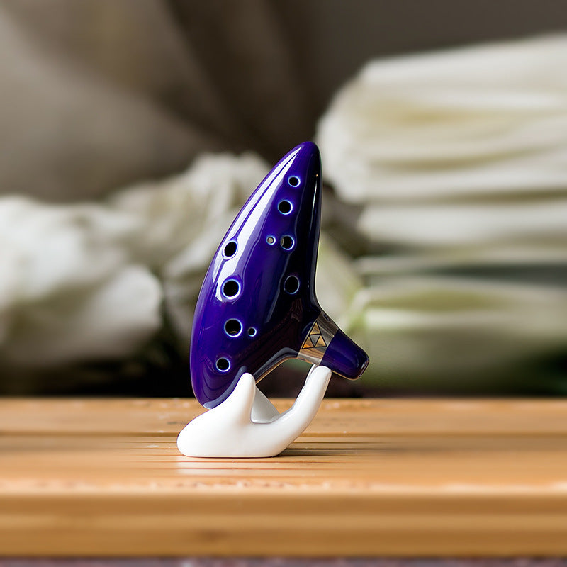 12-Hole Alto C Key Ocarina - 16cm Ocarina with Stand & Accessories (200-210g)