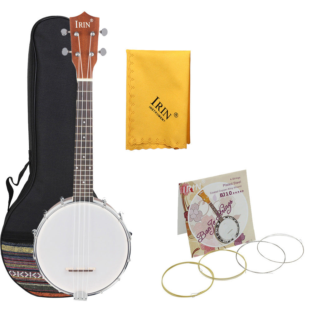4-String Handcrafted Banjo – Sapele & Rosewood Body, Maple Neck (Folk Instrument for Practice/Performance)