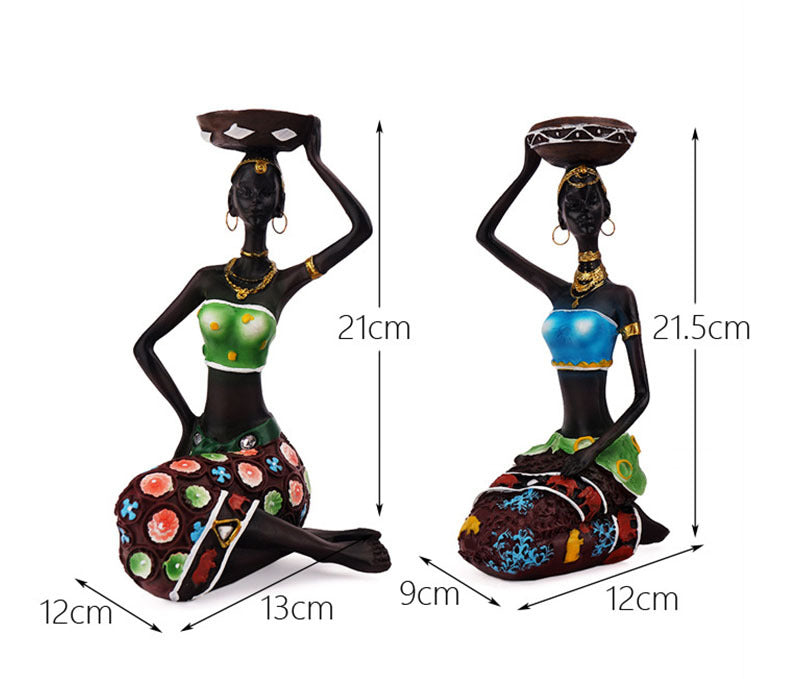 European Style Black Man Candle Holder, Resin Art Craft, Unique Cafe and Bar Decor