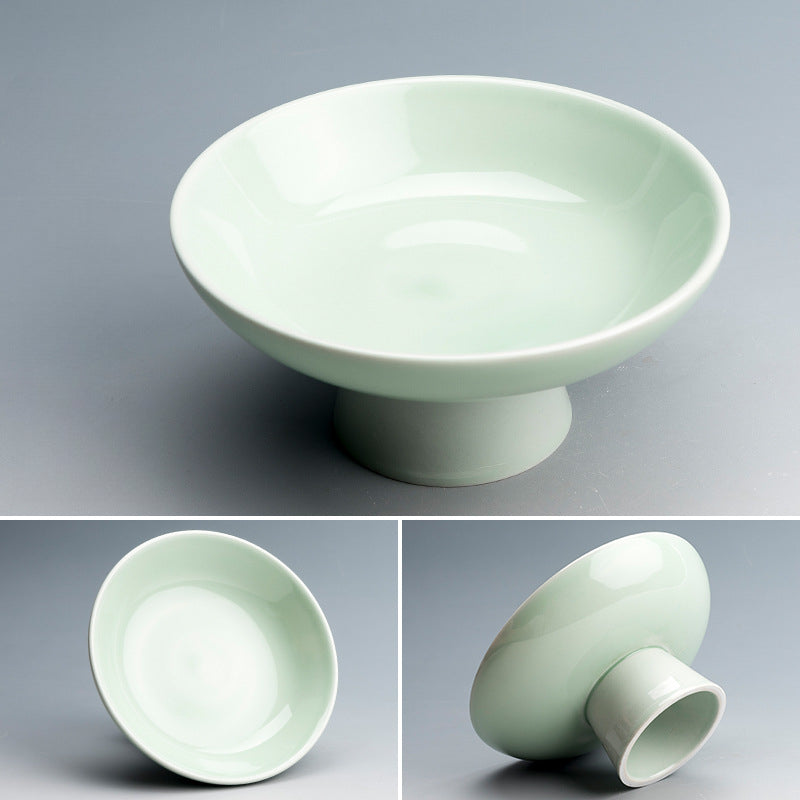 Blue & White Ceramic Fruit Plate - Japanese Style Raised Serving Dish (16.5x7.5cm, 7 Designs)