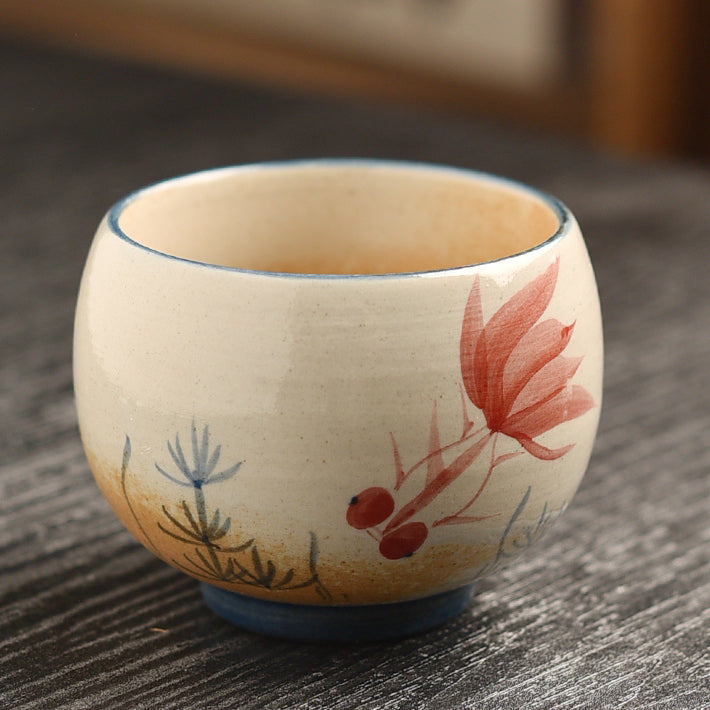 Hand-Painted Owner's Tea Cup - Large Ceramic Gongfu Tea Cup (150ml, 6.5x6cm, 6 Designs Available)