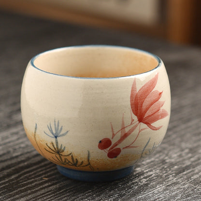 Hand-Painted Owner's Tea Cup - Large Ceramic Gongfu Tea Cup (150ml, 6.5x6cm, 6 Designs Available)