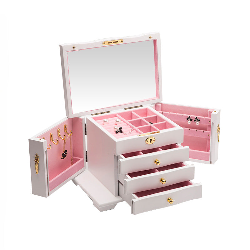 Creative Wooden Jewelry Box - Stylish Storage for Earrings, Bracelets, Necklaces & More