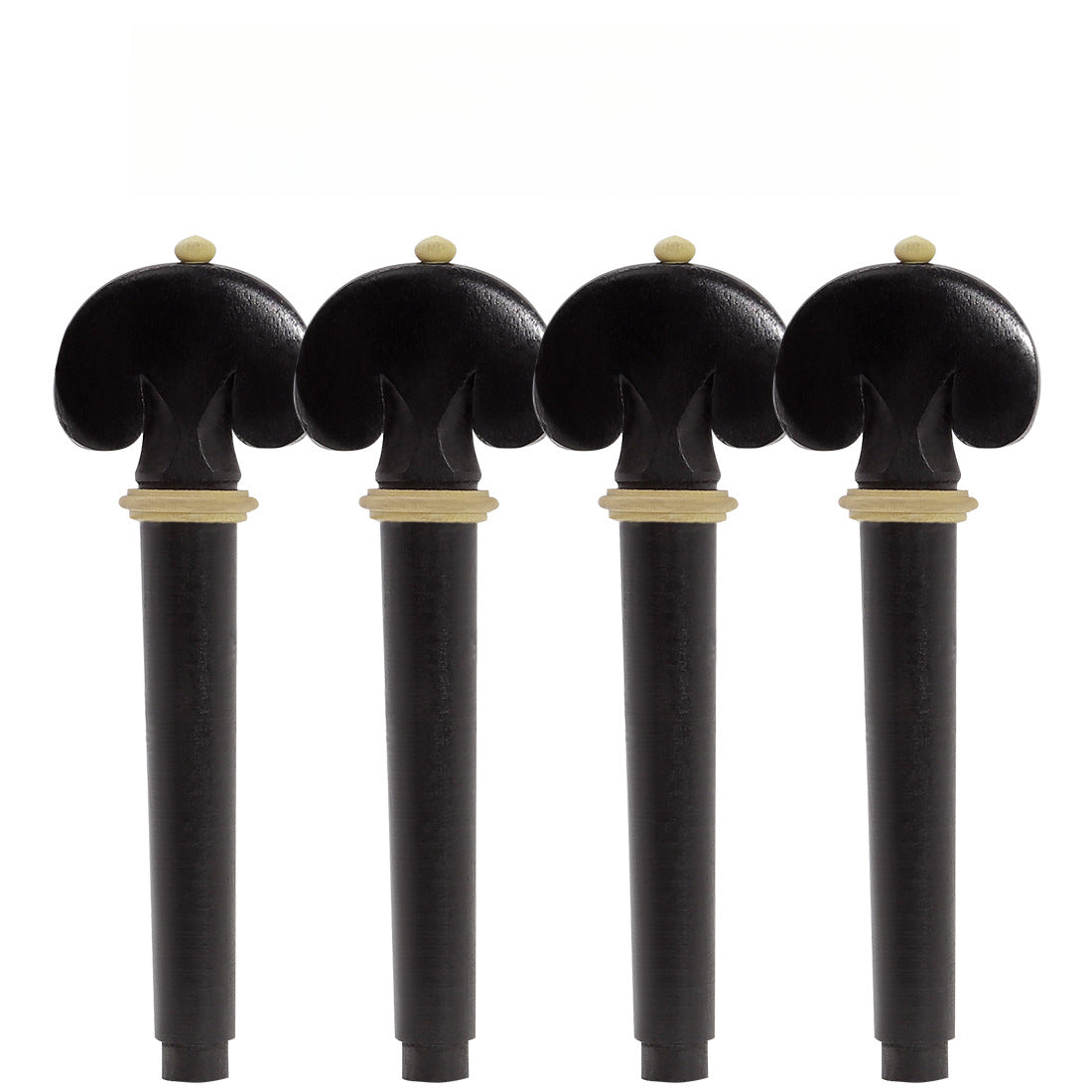 Elegant 4/4 Violin Fittings Set - Ebony with Boxwood Inlay Tailpiece, Pegs, Endpin, and Chin Rest