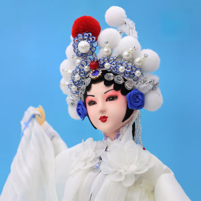 Beijing Opera Face Mask Doll – Handcrafted Silk Figurine, Traditional Chinese Art