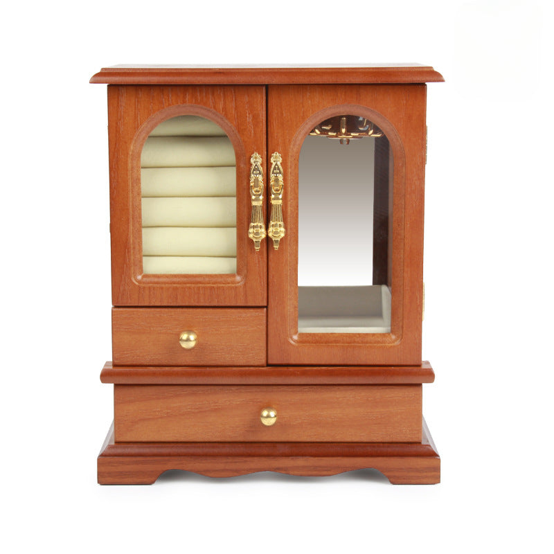 Vintage Wooden Jewelry Box - Creative Storage for Necklaces, Rings, and Earrings