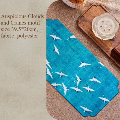 Chinese Style Incense Mat - Cotton Linen Tea Table Mat with Anti-Slip Backing