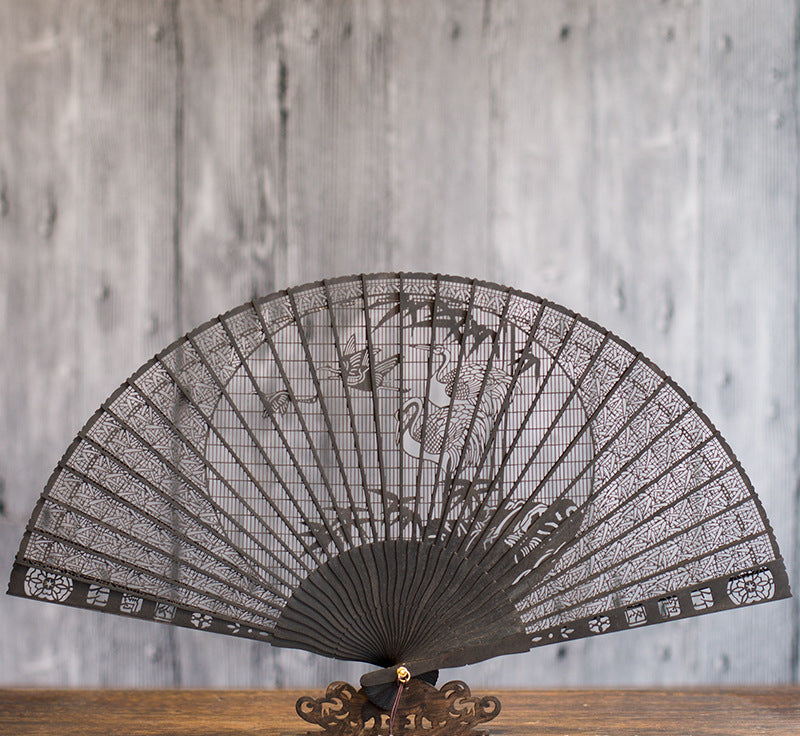 Suzhou Sandalwood Folding Fan - Handcrafted Chinese Artisan Fan