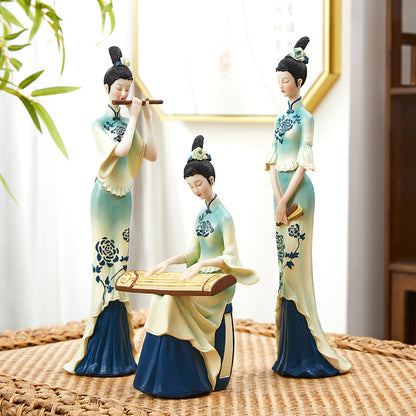 Elegant Chinese classical music playing lady ornament, can be used as home decorations and gifts