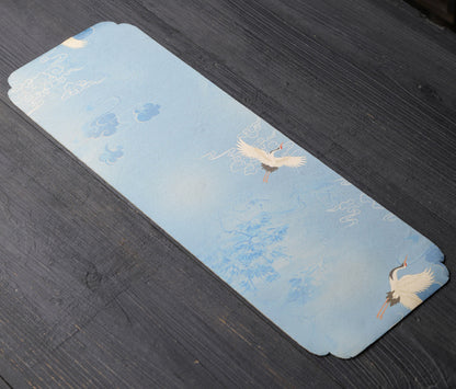 Silk Tea Ceremony Mat - Double-Sided Waterproof Tea Tray (45x15cm, Mulberry Silk with Non-Slip Base)