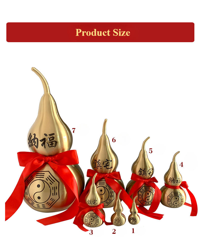 Bagua Gourd Copper Ornament - Feng Shui Handcrafted Copper Art