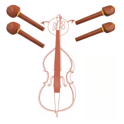 Premium Rosewood Cello Pegs with Boxwood Inlay - Set of 4, Durable and Decorative Cello Accessories