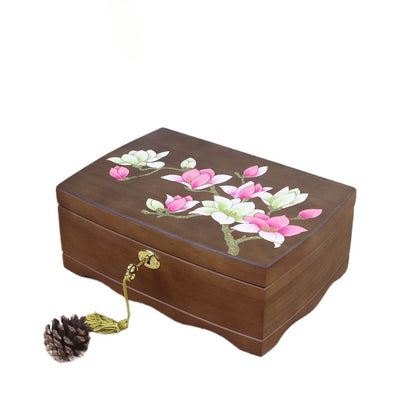 Double-Layer Wooden Jewelry Box – Vintage European Style Jewelry Organizer, Classic Home Storage for Accessories