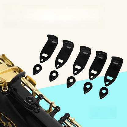 ABS Saxophone Thumb Rest 5-Pack – Ergonomic Black Thumb Hooks for Saxophone, Universal Fit (Durable ABS Accessories)