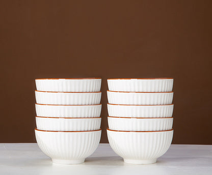 Camellia Ceramic Dinnerware Set - Japanese Style Tableware (11.8cm Rice Bowl, 20.3cm Plate, 23cm Chopsticks)