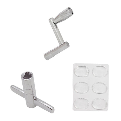 Drum Kit Accessories 3-Piece Set - Snare Drum Mute Pads (6pcs), Drum Key, and Z-Shaped Wrench