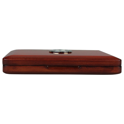 Premium Wooden Saxophone & Clarinet Reed Case with Hygrometer - Holds 5 Reeds, Magnetic Closure (Natural Wood & Amber, 2 Colors)