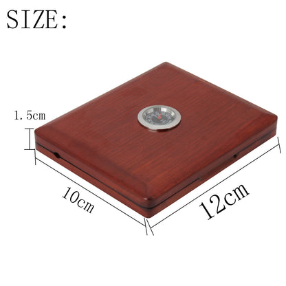 Premium Wooden Saxophone & Clarinet Reed Case with Hygrometer - Holds 5 Reeds, Magnetic Closure (Natural Wood & Amber, 2 Colors)