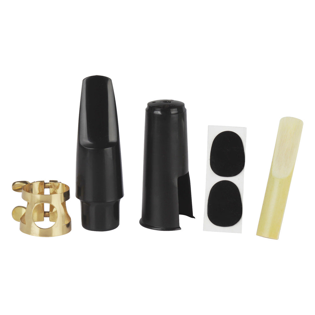 Saxophone 5-Piece Accessory Set - Mouthpiece, Ligature, Cap, Reed, and Cushion