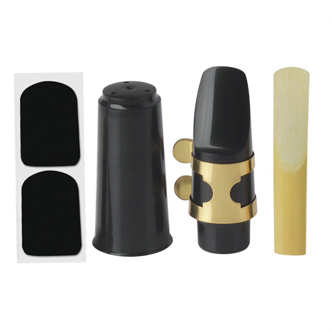 Saxophone 5-Piece Accessory Set - Mouthpiece, Ligature, Cap, Reed, and Cushion