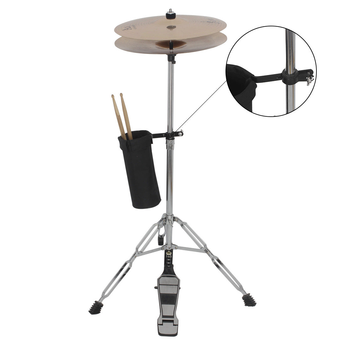 Oxford Fabric Drum Stick Holder – Metal Clamp & Rust-Proof Design, Portable Water-Resistant Stick Tube (Black)