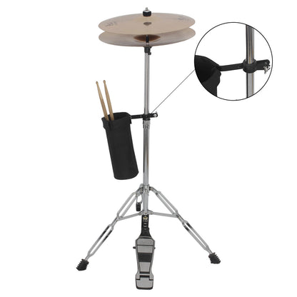 Oxford Fabric Drum Stick Holder – Metal Clamp & Rust-Proof Design, Portable Water-Resistant Stick Tube (Black)