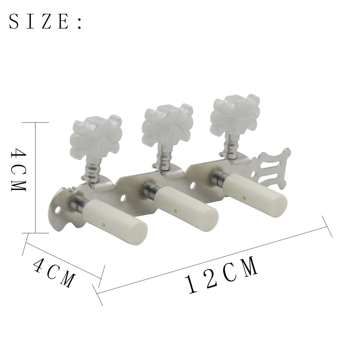 Silver Floral Guitar Tuning Pegs - Classical and Folk Guitar Machine Heads with Elegant Design