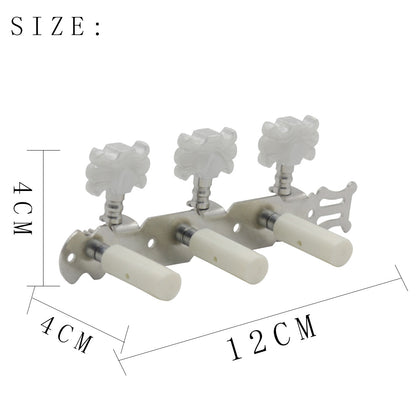 Silver Floral Guitar Tuning Pegs - Classical and Folk Guitar Machine Heads with Elegant Design