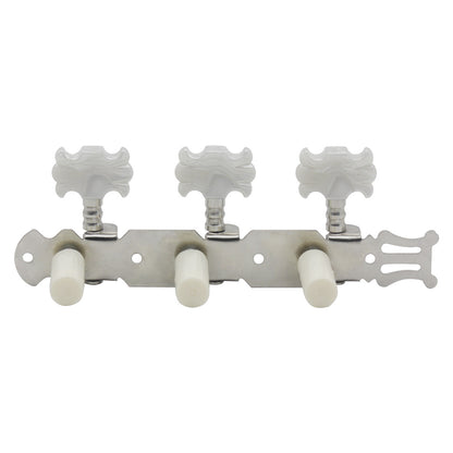 Silver Floral Guitar Tuning Pegs - Classical and Folk Guitar Machine Heads with Elegant Design