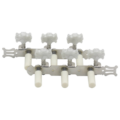 Silver Floral Guitar Tuning Pegs - Classical and Folk Guitar Machine Heads with Elegant Design