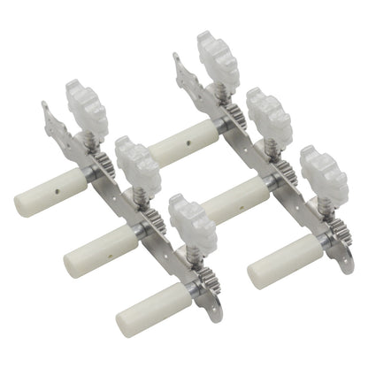 Silver Floral Guitar Tuning Pegs - Classical and Folk Guitar Machine Heads with Elegant Design