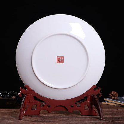 Jingdezhen Blue & White Porcelain Plates - Hand-Painted Chinese Decor (25cm Diameter, 16 Classic Designs, 1000g)