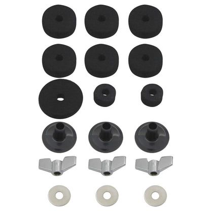 DS-18 Drum Accessories 18-Piece Set - Cymbal Felt, Knob Screws, Washers, Sleeves for Percussion Instruments