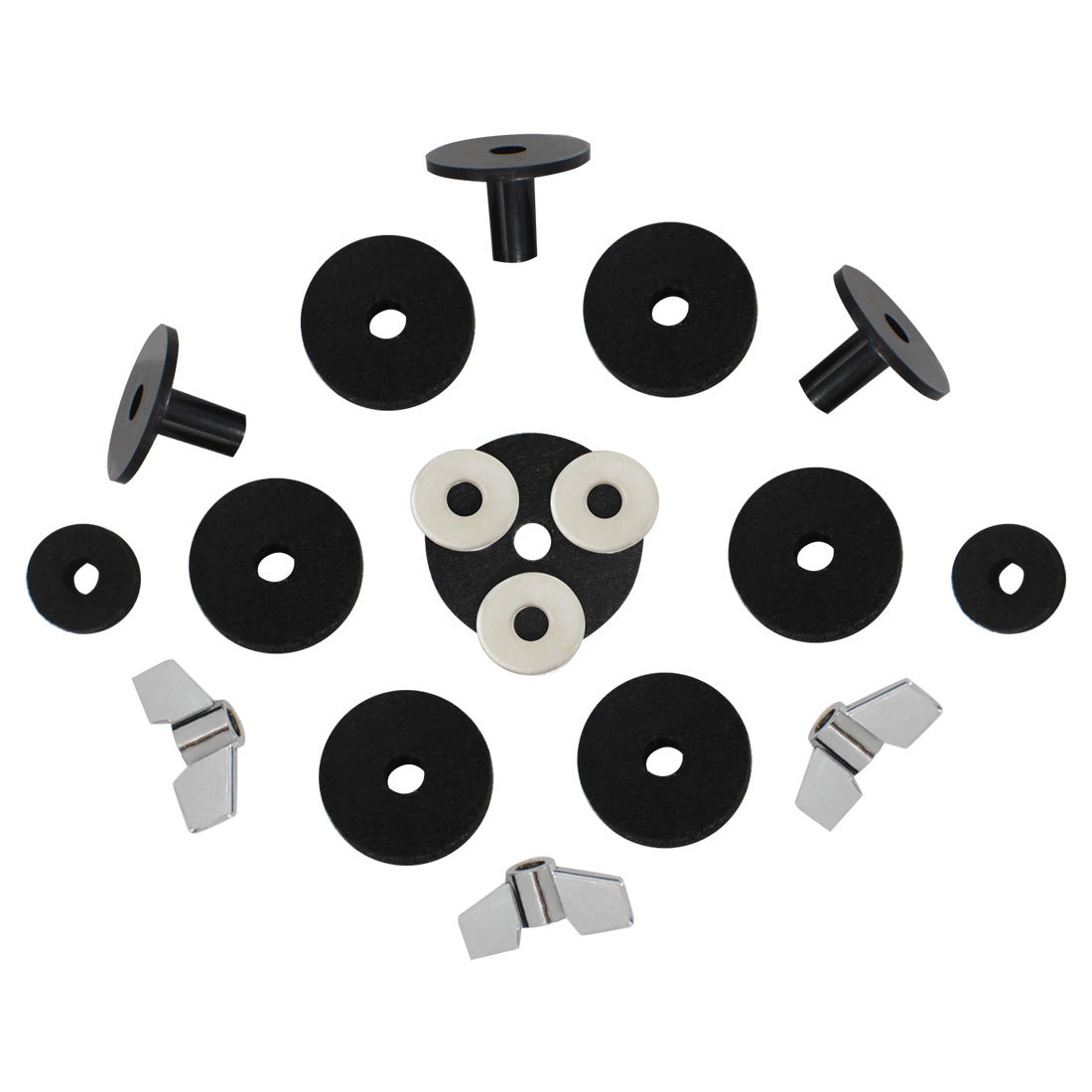 DS-18 Drum Accessories 18-Piece Set - Cymbal Felt, Knob Screws, Washers, Sleeves for Percussion Instruments