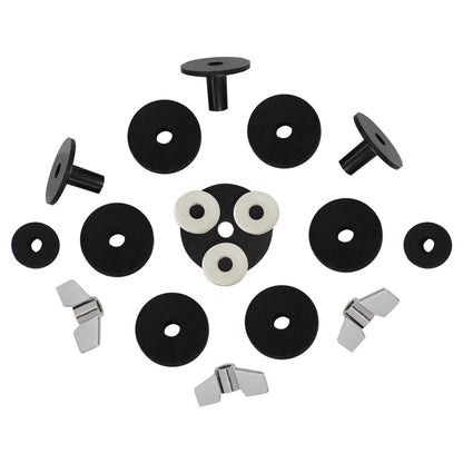 DS-18 Drum Accessories 18-Piece Set - Cymbal Felt, Knob Screws, Washers, Sleeves for Percussion Instruments