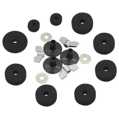 DS-18 Drum Accessories 18-Piece Set - Cymbal Felt, Knob Screws, Washers, Sleeves for Percussion Instruments
