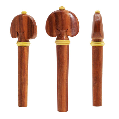4/4 Violin Rosewood Accessories Set (Tailpiece, Chinrest, Pegs, Endpin) – Handcrafted Wooden Violin Upgrade Kit