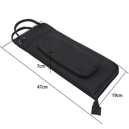 Drum Stick Bag with Padded Storage – Heavy-Duty Oxford Fabric, Multi-Pocket Organizer (Black)