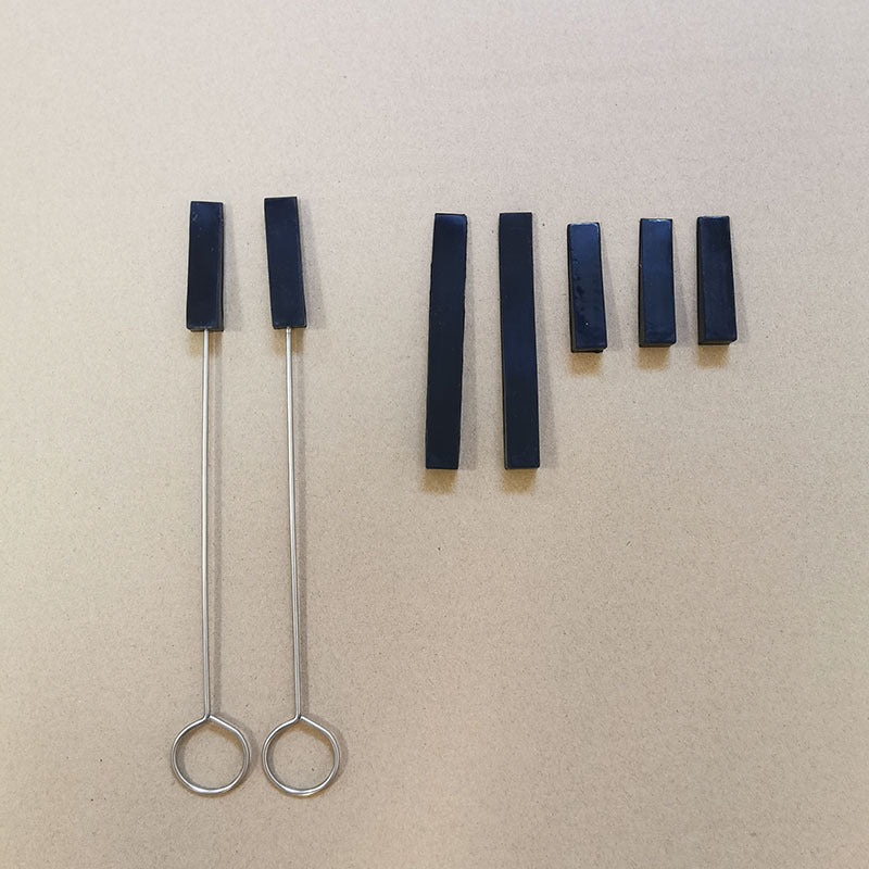 Professional 7-Piece Black Piano Tuning Mute Set | Rubber Wedges & Fork Dampers for String Isolation