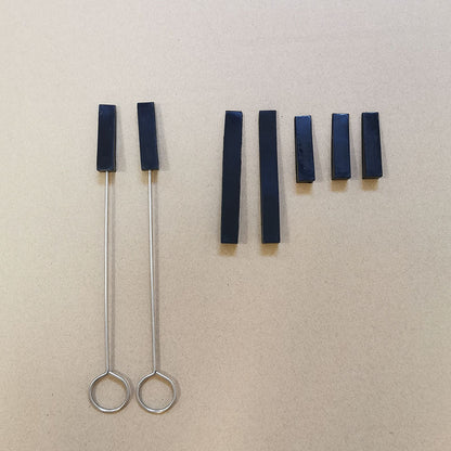 Professional 7-Piece Black Piano Tuning Mute Set | Rubber Wedges & Fork Dampers for String Isolation
