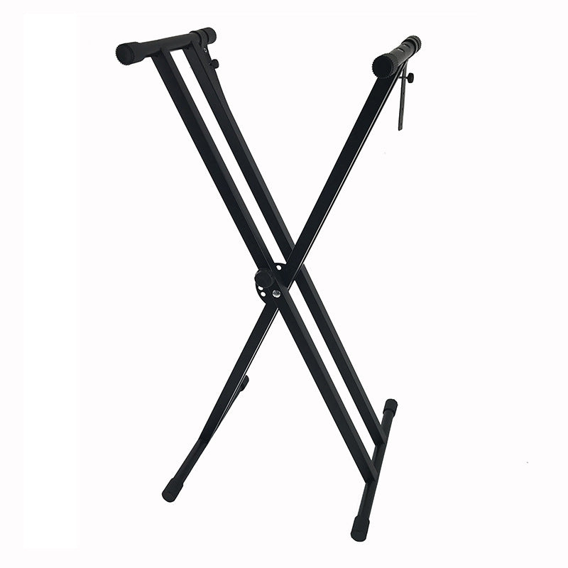 Adjustable Double-Braced Keyboard Stand - Foldable X-Type with 7 Height Settings (31-96cm) & Non-Slip Pads